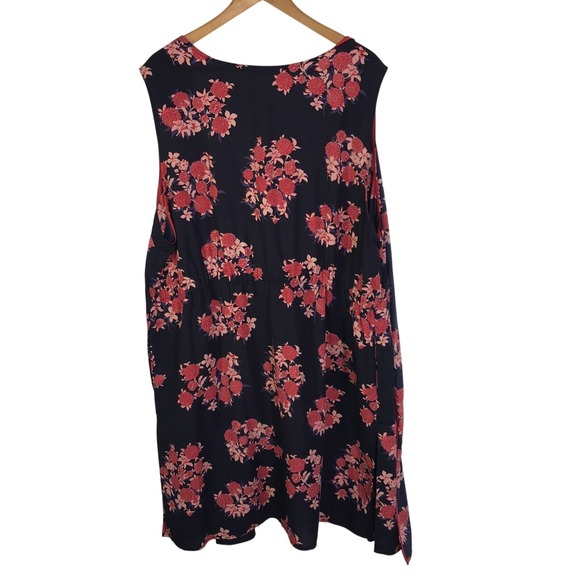 PLEIONE Navy Floral Sleeveless Duster Kimono Cardigan Vest Women 2X - Picture 12 of 16